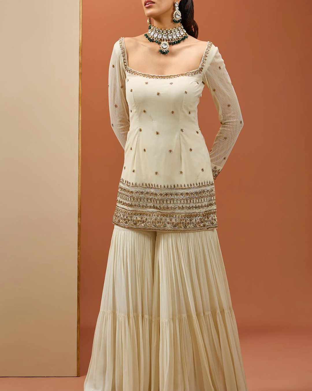 Esha Koul - Offwhite Kurta Set From Noor