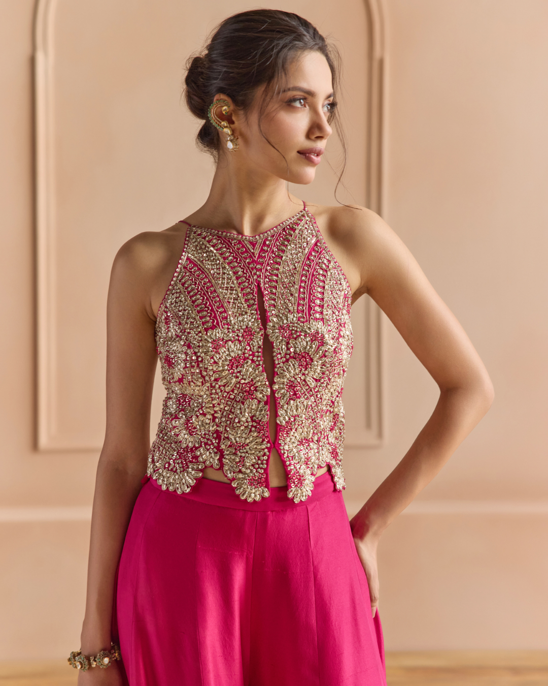 Osaa By Adarsh - Scarlet Embroidered Top Set From Off The Record