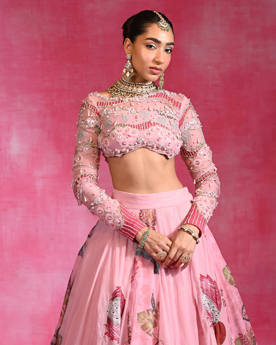 Rishi and Vibhuti - Gulabi Maharani Lehenga From Ek Main Aur Ek Tu