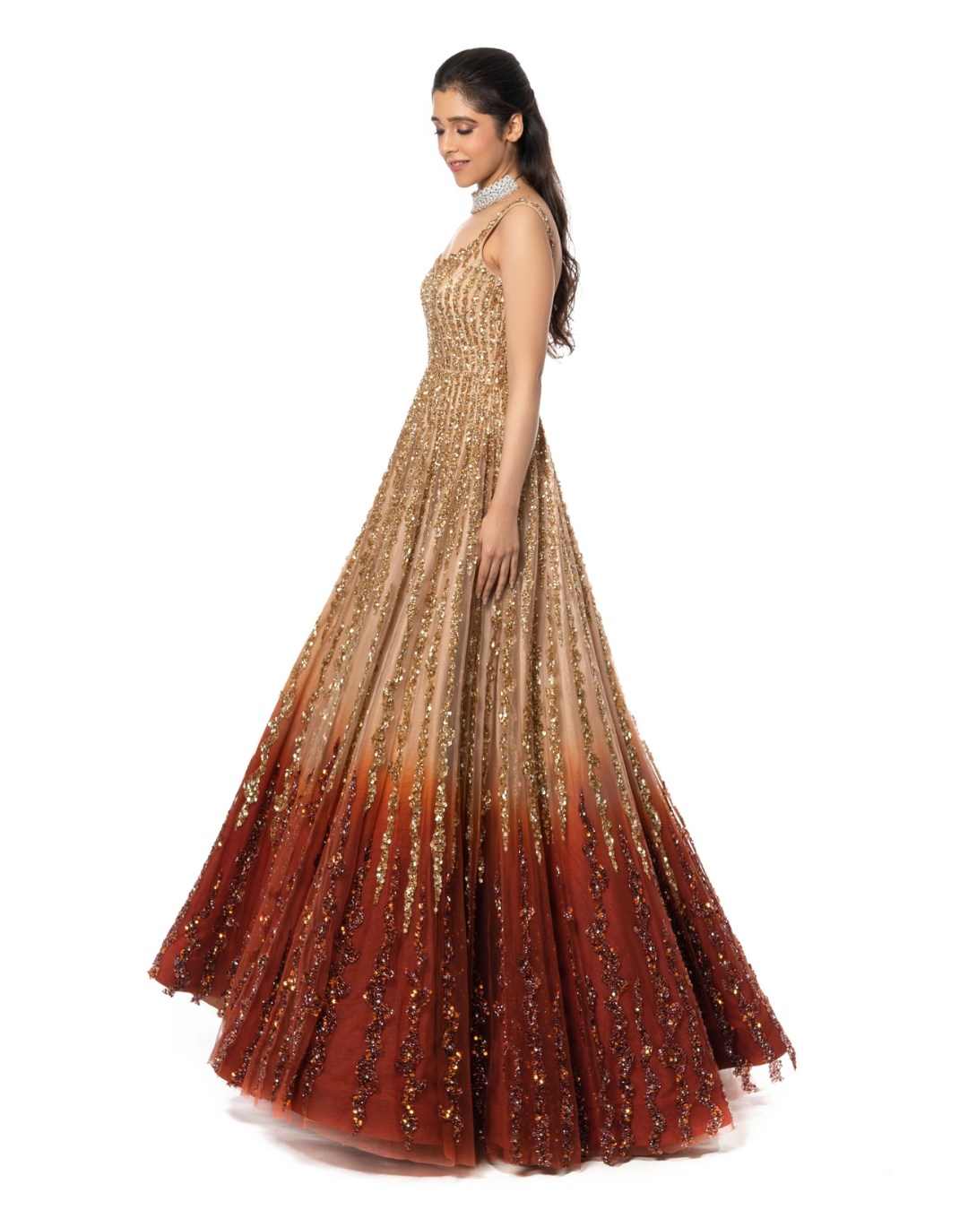 Isa by Dolly Wahal - Copper & Gold Gown From Athena
