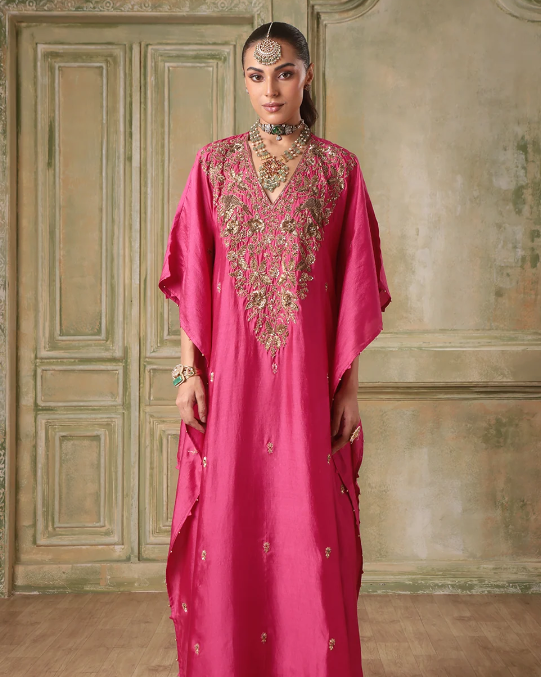 Niti Bothra - Zar-Rang Pink Kaftan Set