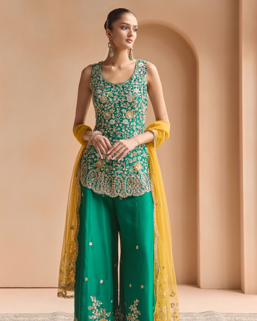 Osaa By Adarsh - Jewel Green Sharara Set From Off The Record