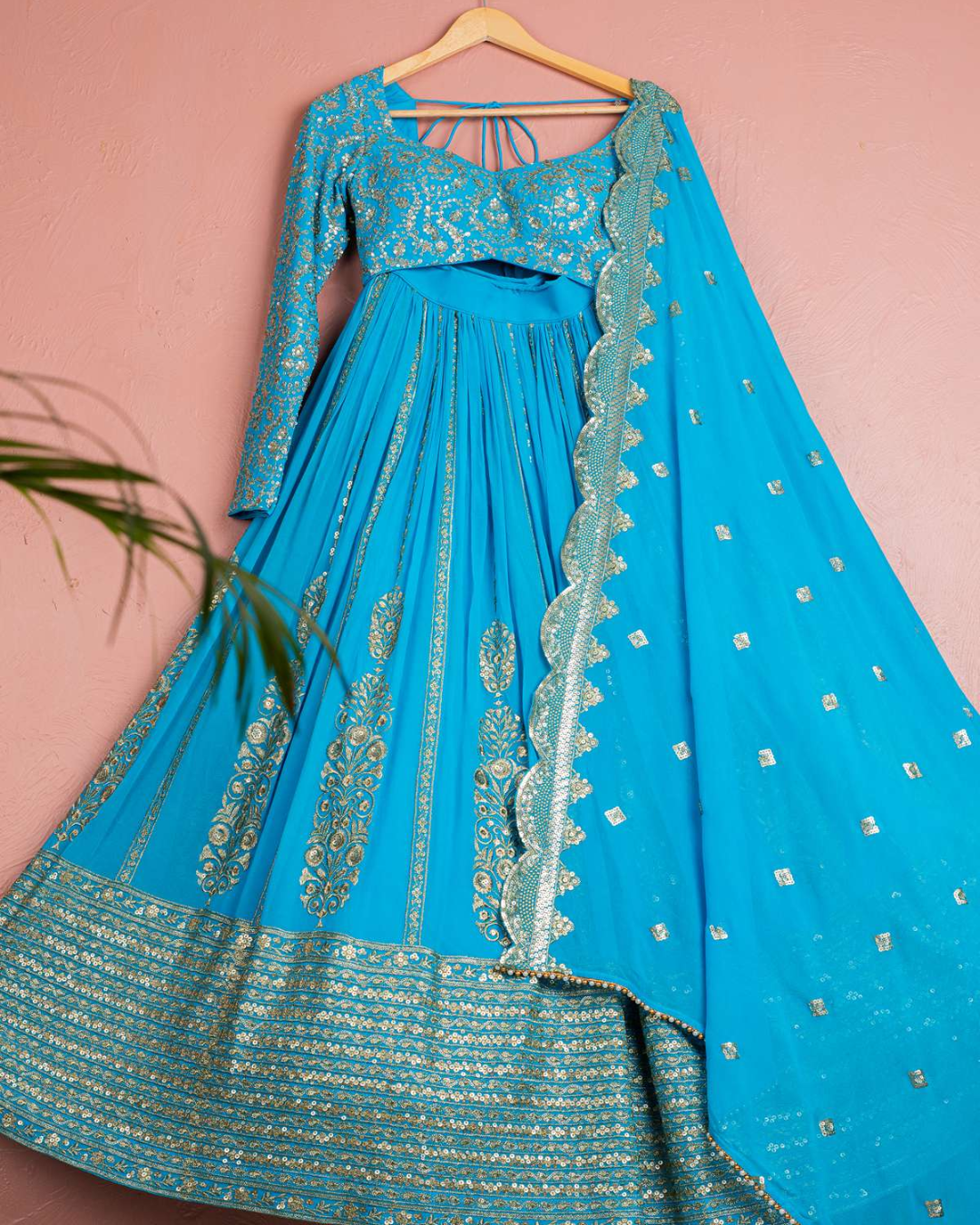 Anisha Shetty - Capri Blue Lehenga Set
