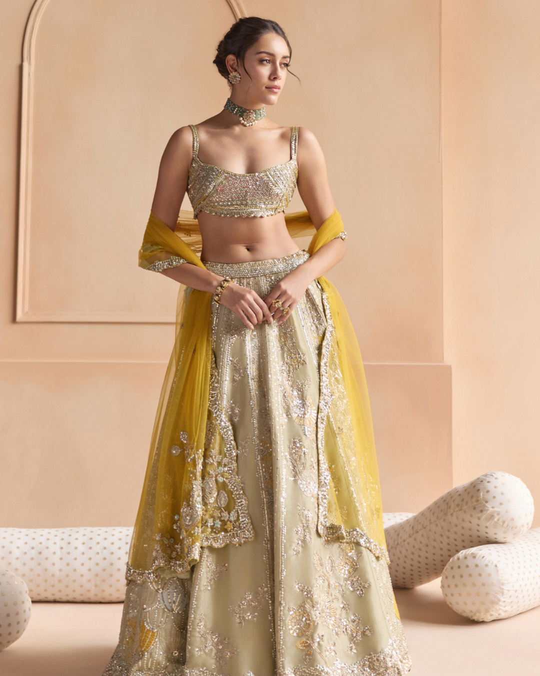 Osaa By Adarsh - Sage Embroidered Lehenga Set From Off The Record