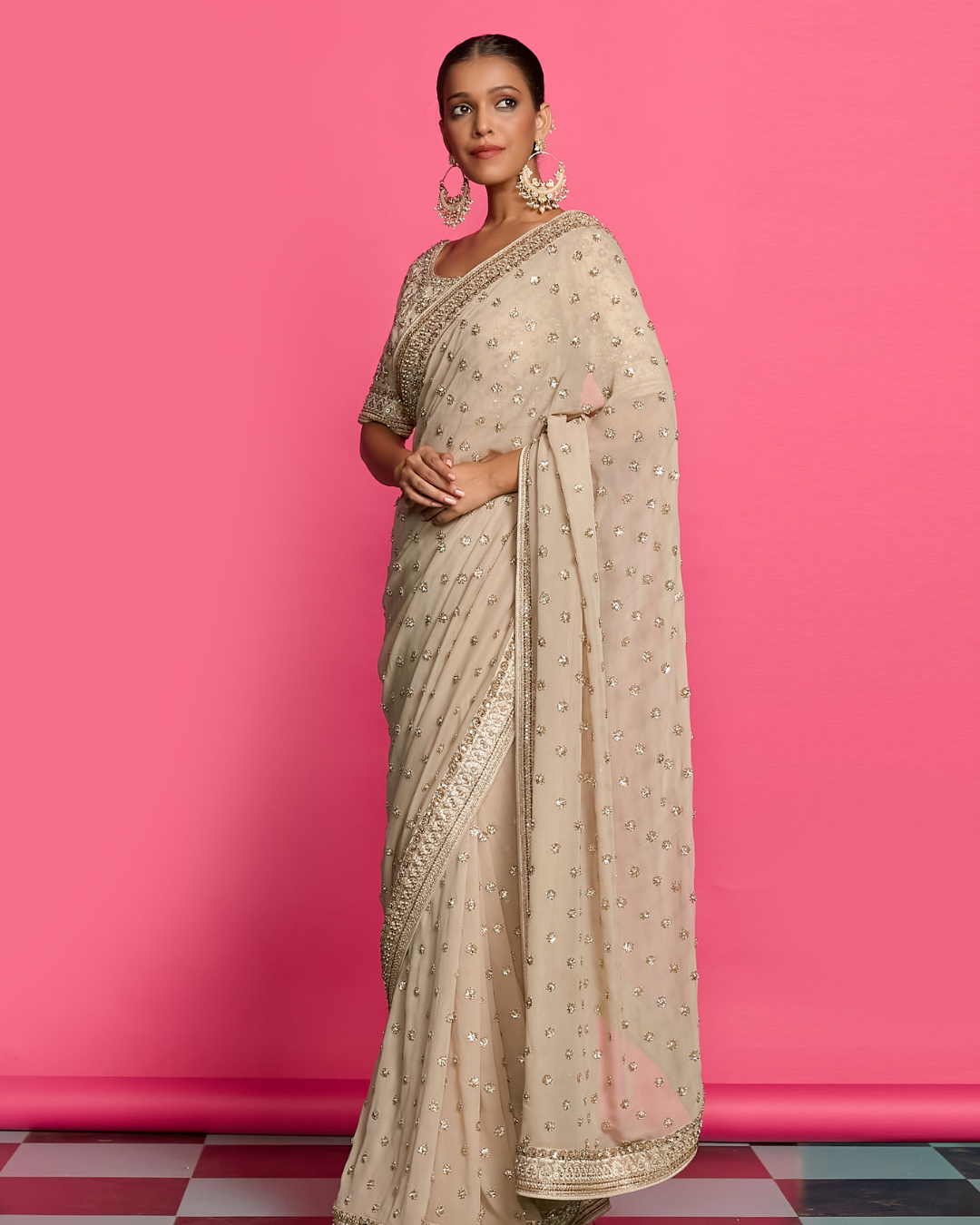 Priyanka Jain - Golden Splendor Dabka Saree Set From Riyasat