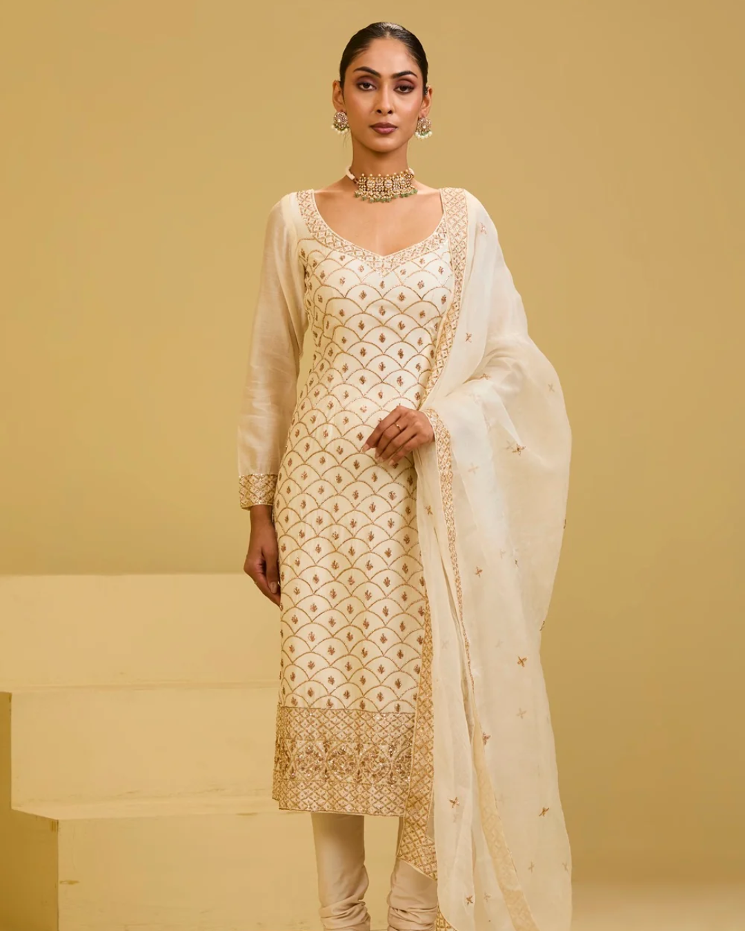 Esha Koul - White Long Kurta Set From Naaz