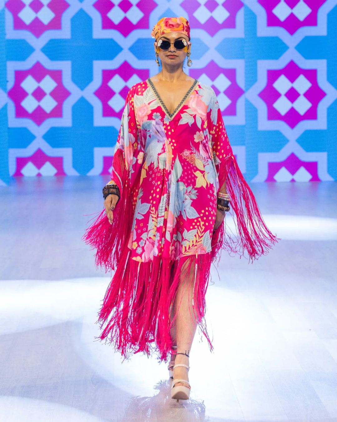 Rishi and Vibhuti - Fuchsia Dream Kaftan From Rock & Roll