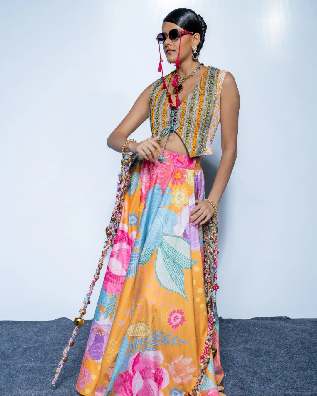 Rishi and Vibhuti - Palette Prose Lehenga From Rock & Roll