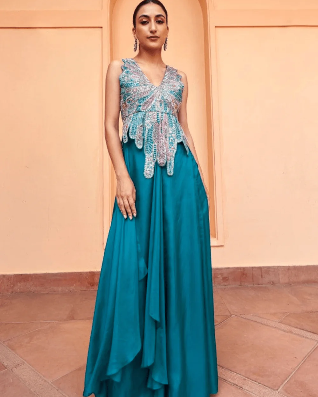 Osaa By Adarsh - Pine Embroidered Top And Skirt From RASM