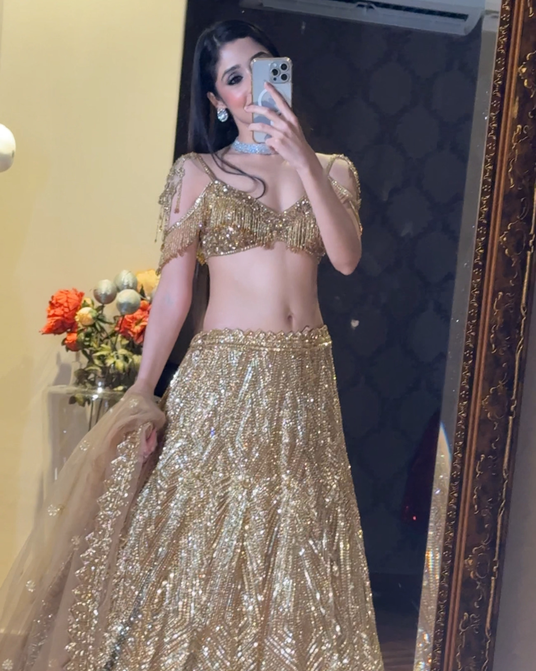 Isa by Dolly Wahal - Pippa Gold Lehenga From Noor