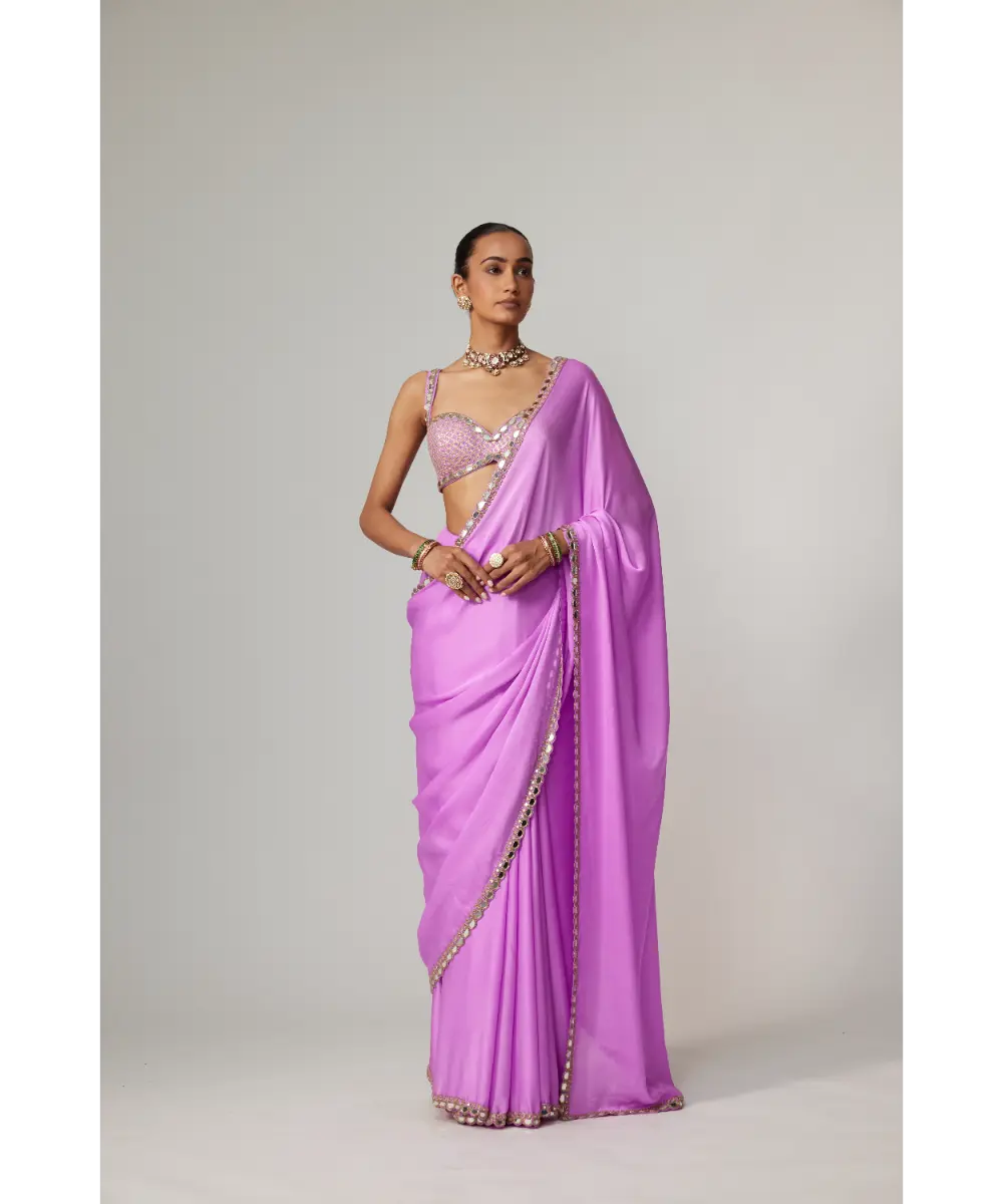VVANI VATS - Mauve Saree Set