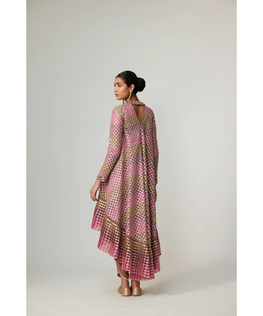 VVANI VATS - Mud mauve multicolor Dhoti Kurta Set