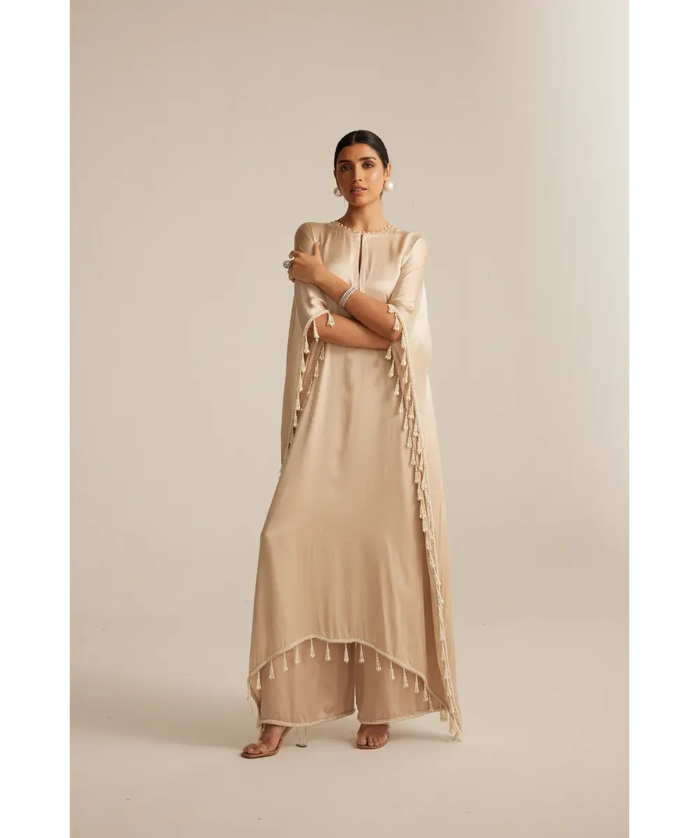 VVANI VATS- Light Beige Kaftaan Set