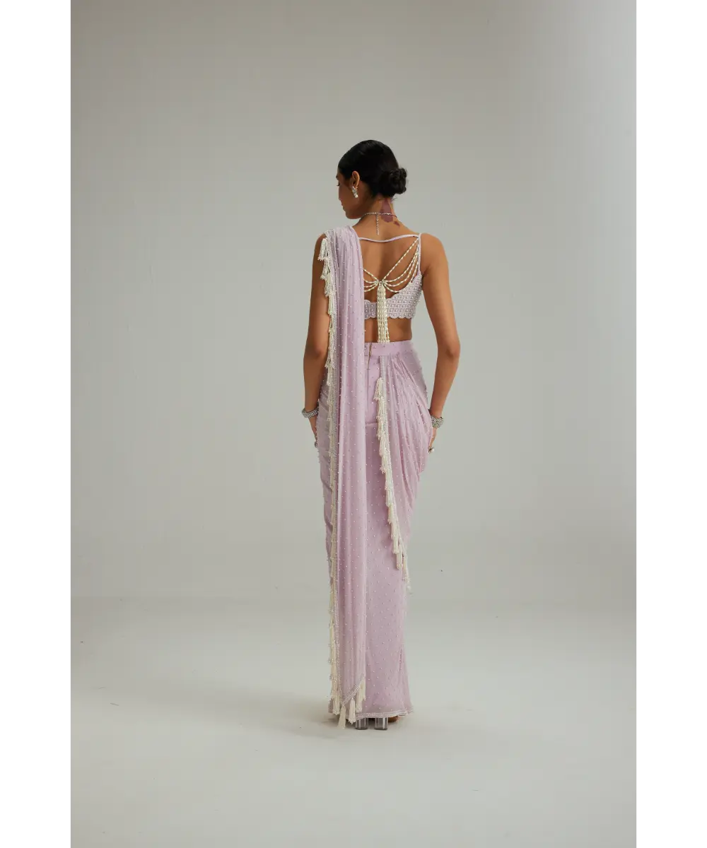 VVANI VATS- Lavender draped saree set