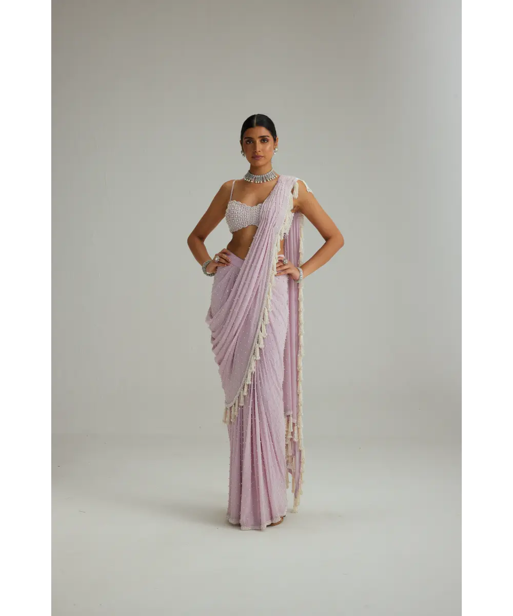 VVANI VATS- Lavender draped saree set