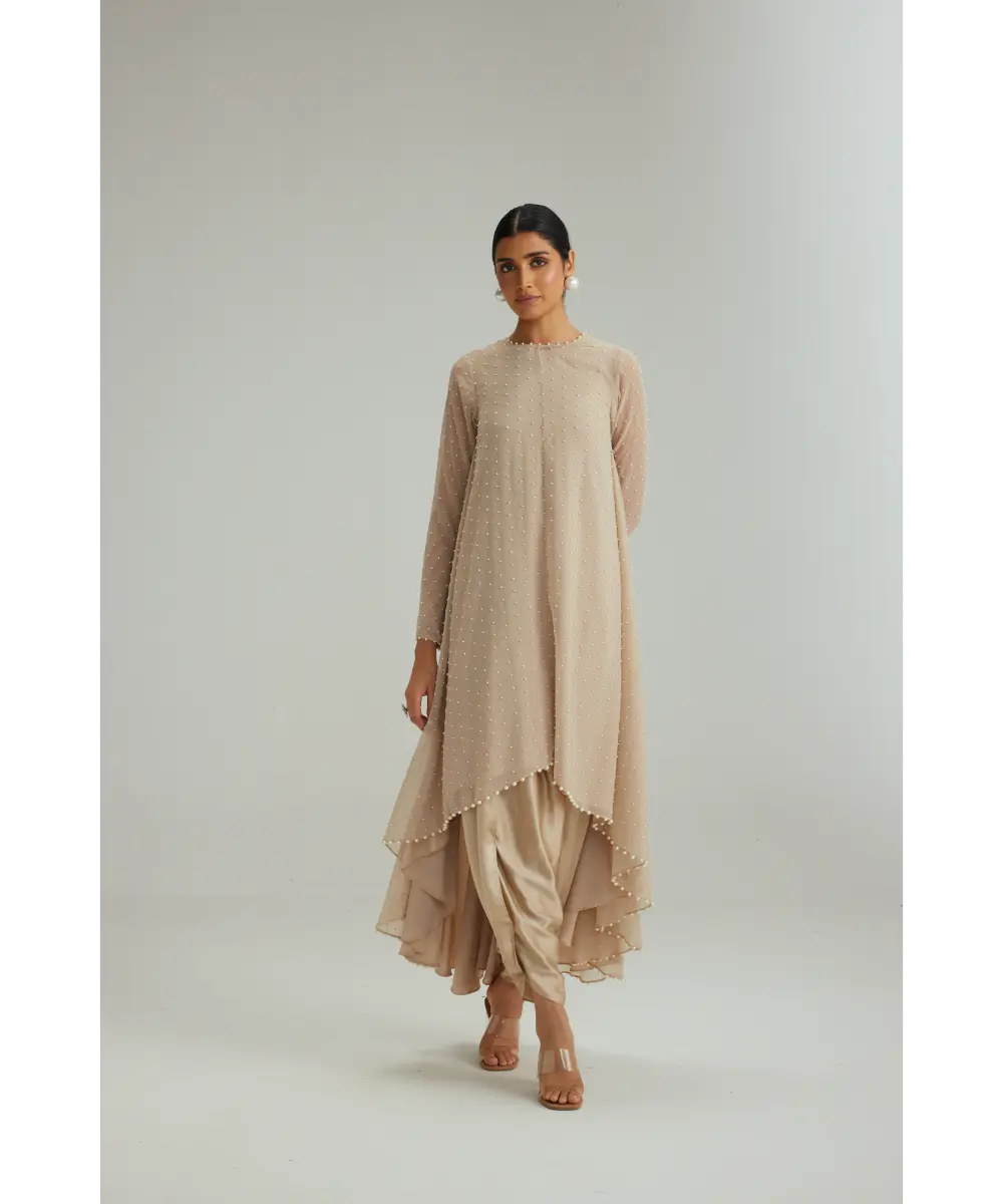 Light Beige pearl Kurta Set