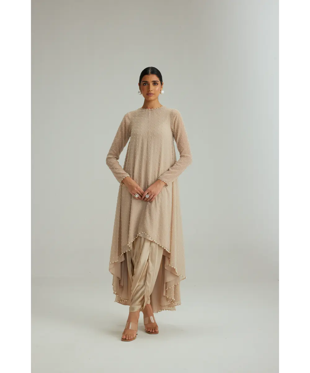 VVANI VATS- Light Beige pearl Kurta Set