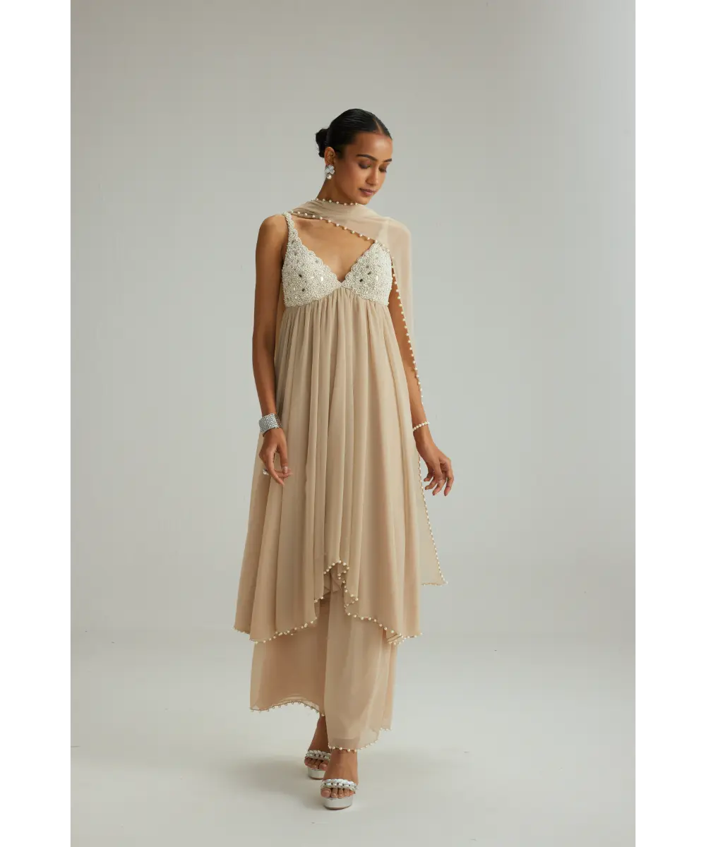 VVANI VATS- Light Beige Kurta Set