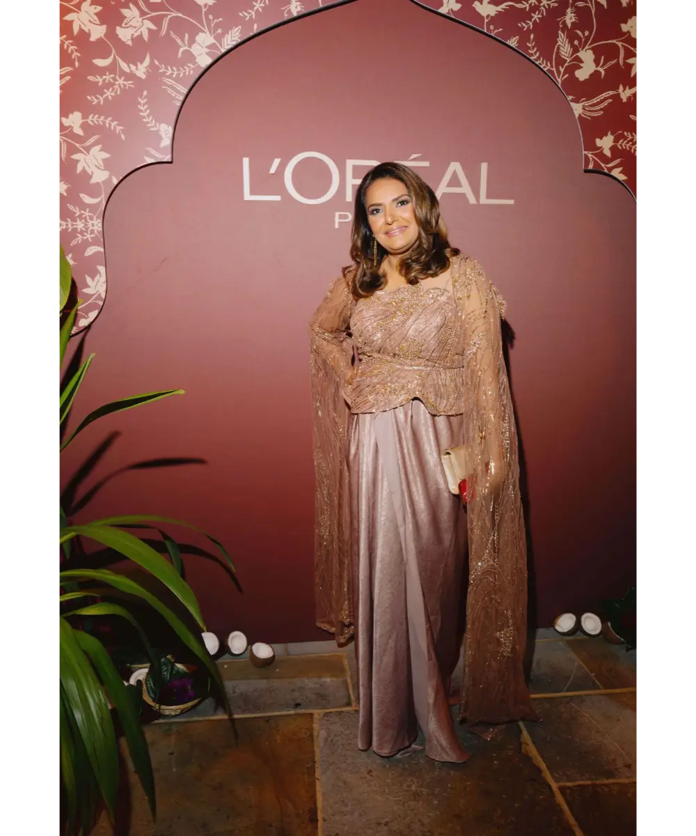 ADAARA COUTURE - Rose Gold Cape Saree