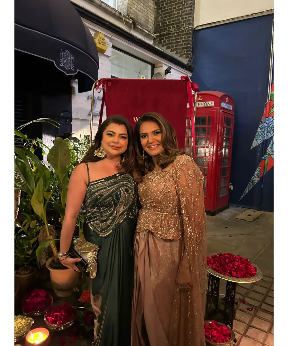 ADAARA COUTURE - Rose Gold Cape Saree