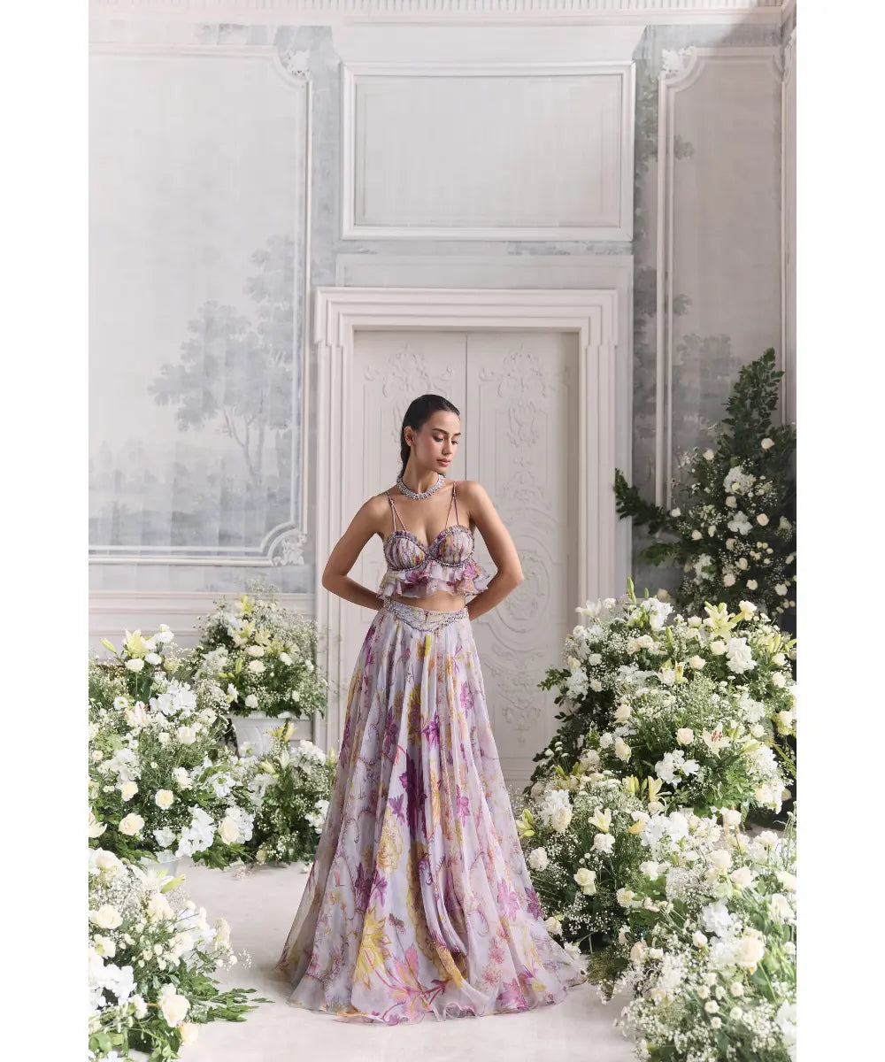 RUFFLED BUSTIER PEPLUM TOP PAIRED - Iman