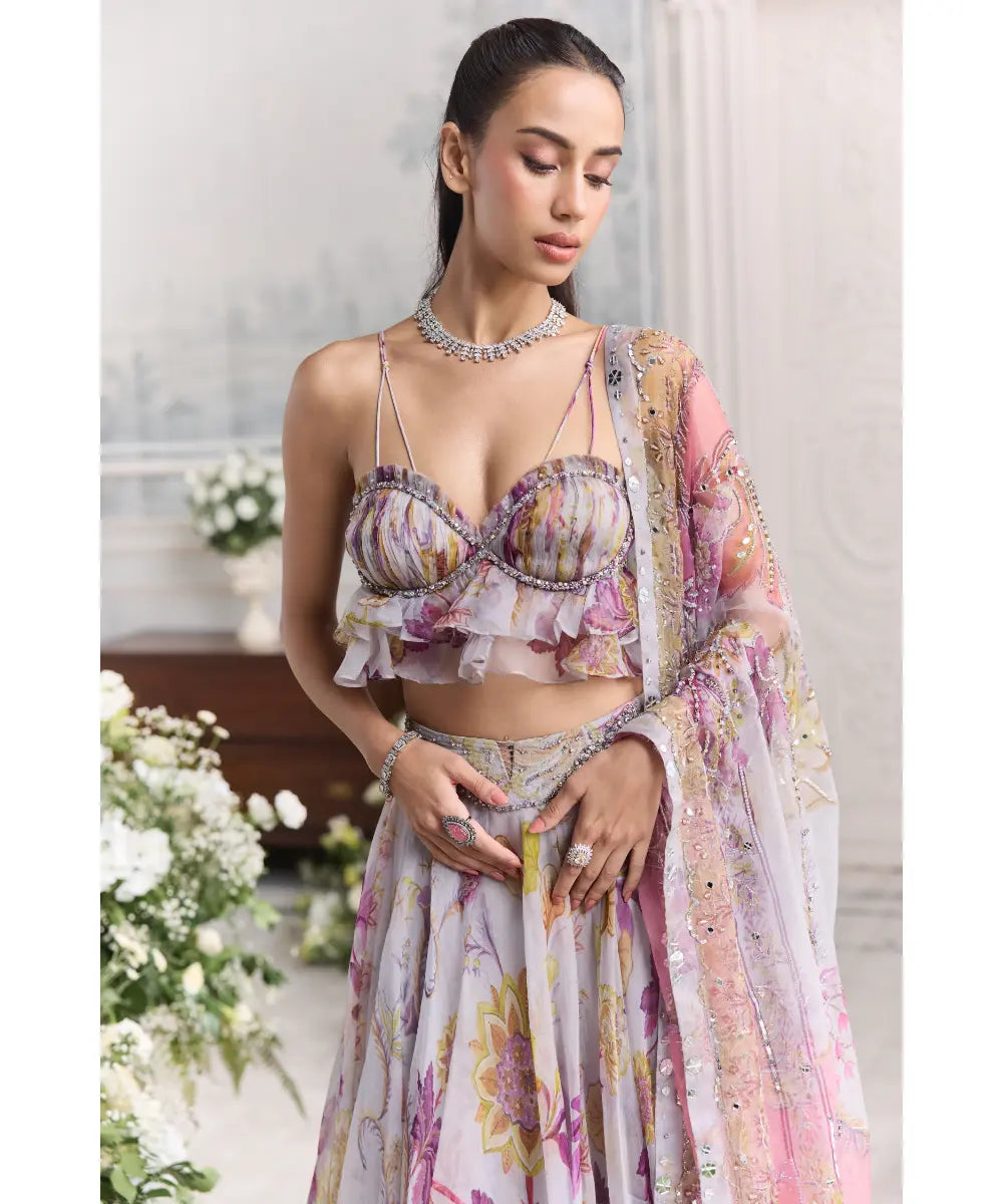 RUFFLED BUSTIER PEPLUM TOP PAIRED - Iman