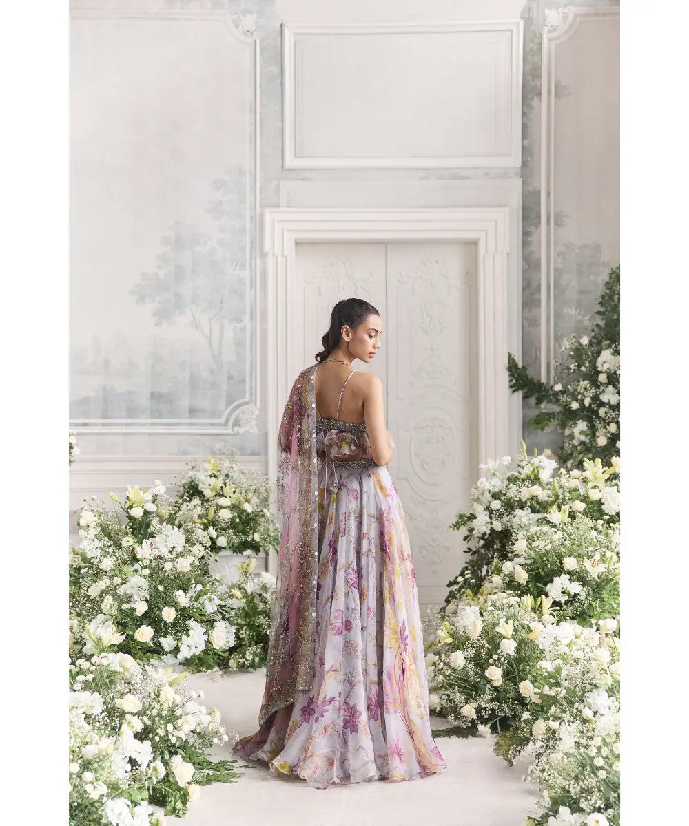 RUFFLED BUSTIER PEPLUM TOP PAIRED - Iman