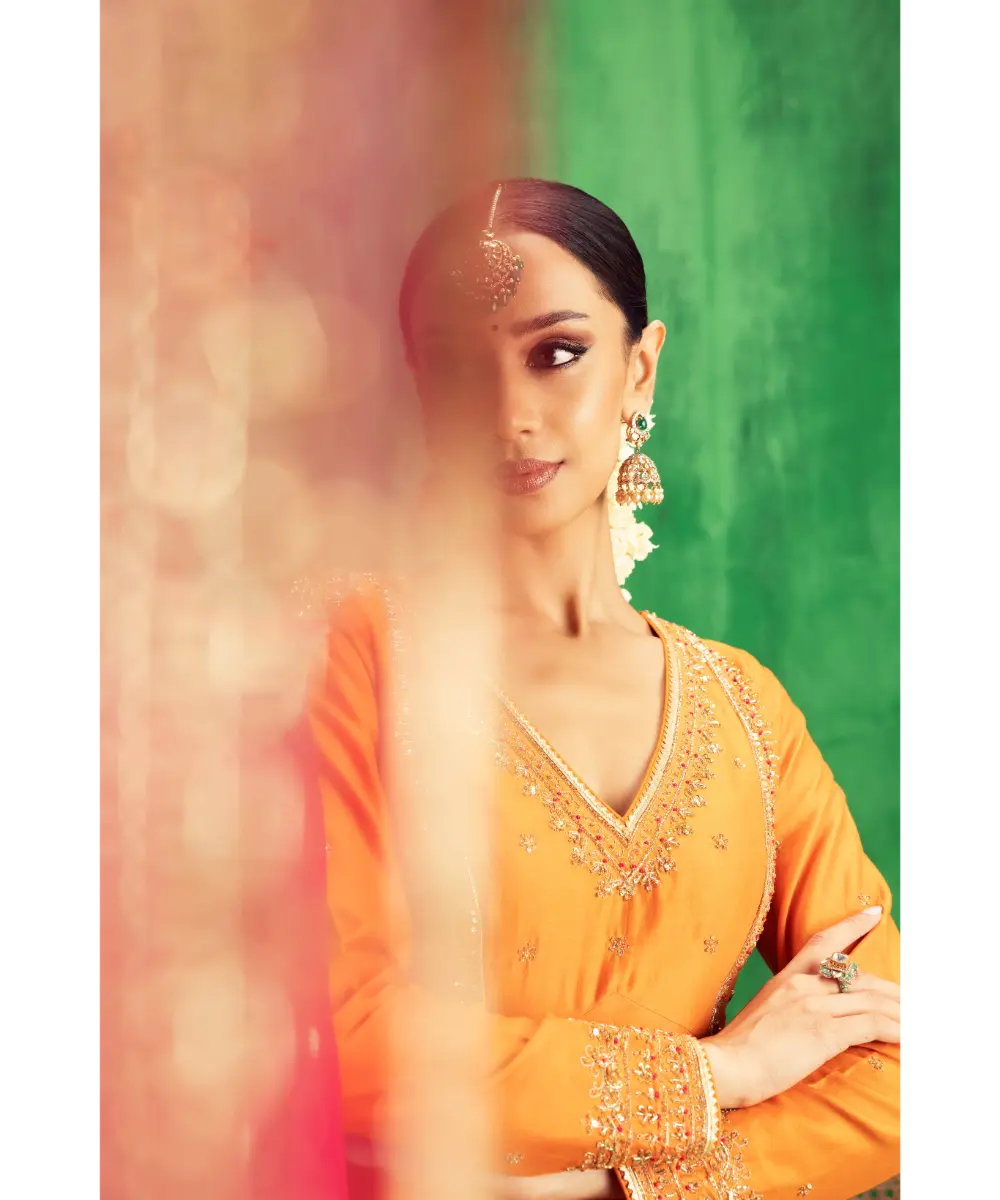 JIGAR MALI - Orange straight suit set
