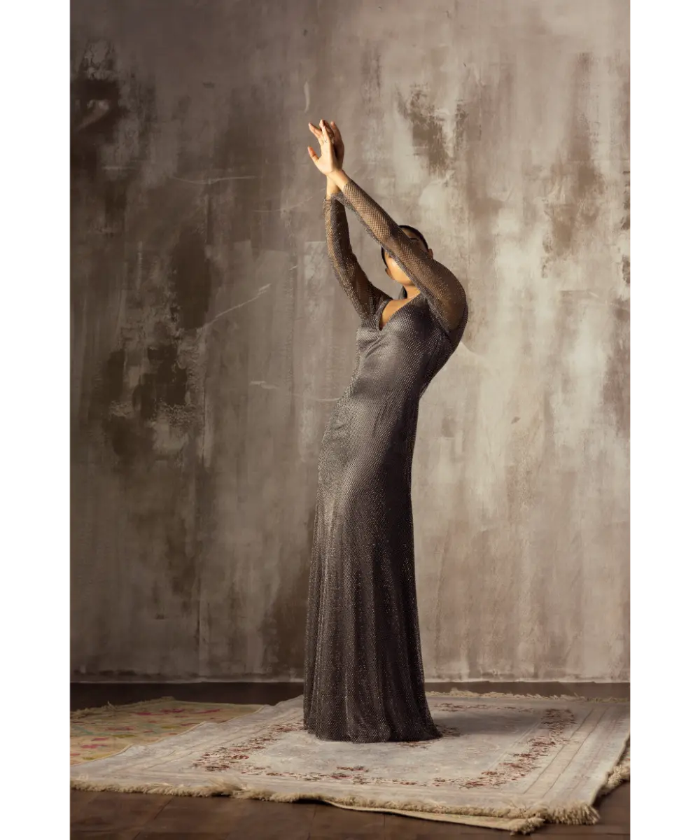 JIGAR MALI - Mouse grey gown