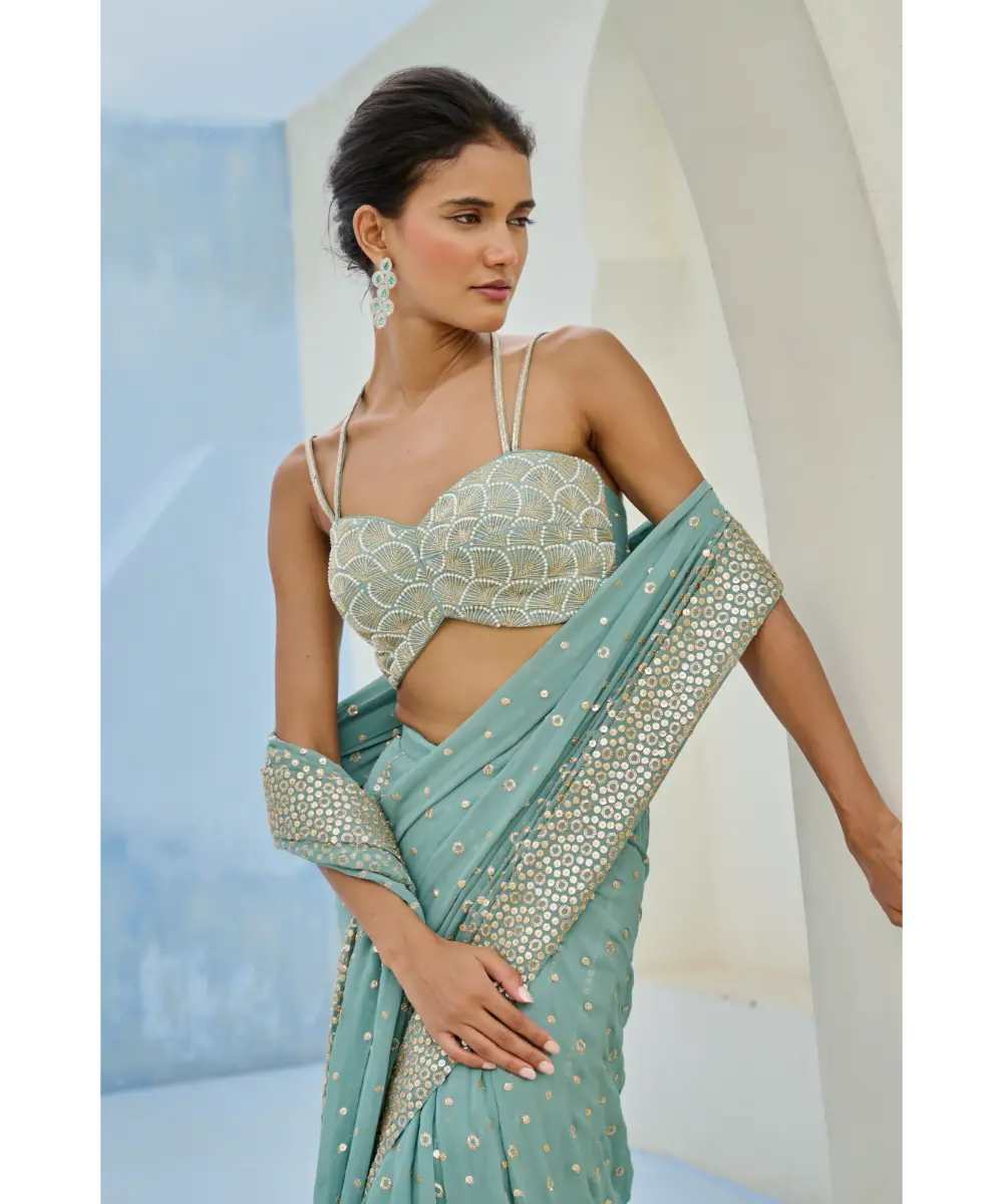 CHAMEE AND PALAK - Sufi Pre-Drape Saree