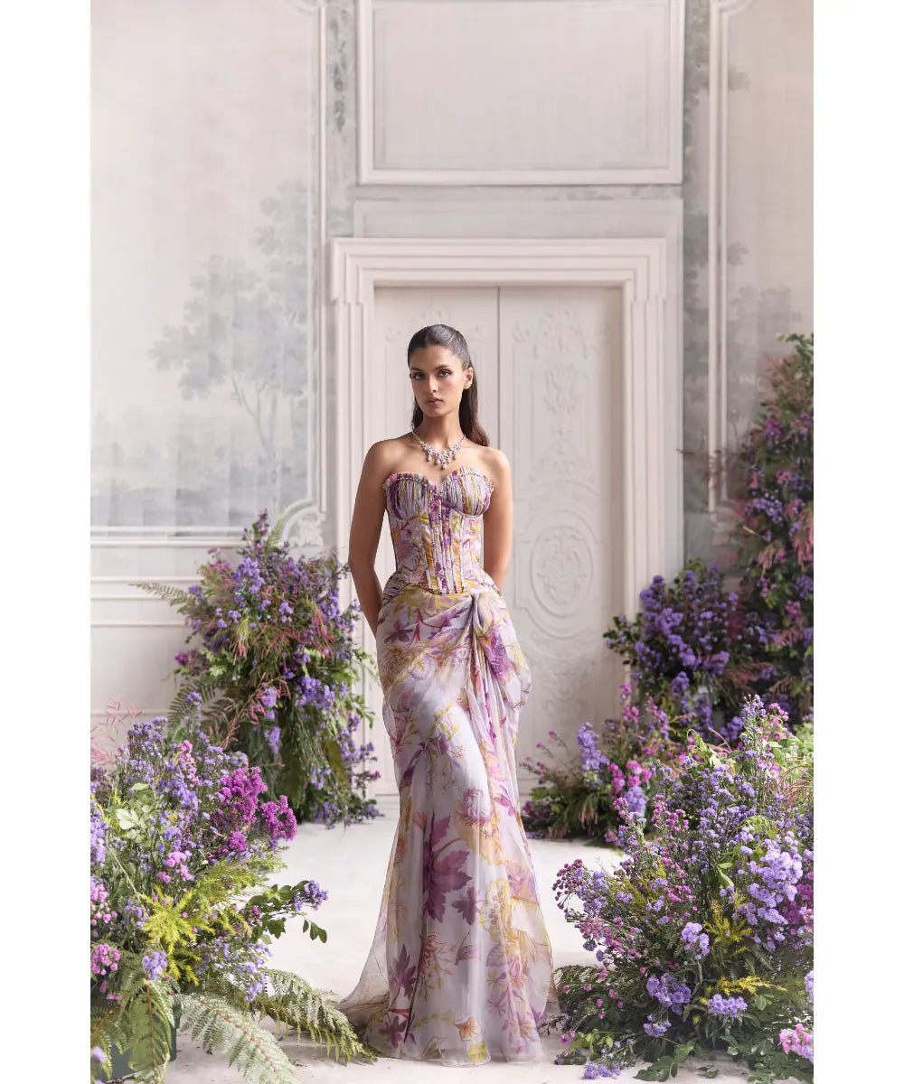 Corset Top Paired with Skirt - Salma