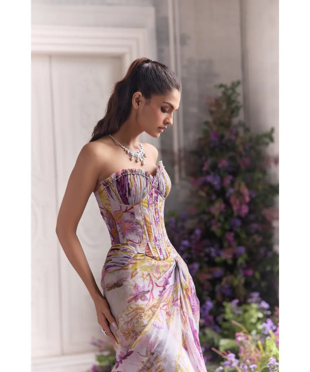 Corset Top Paired with Skirt - Salma