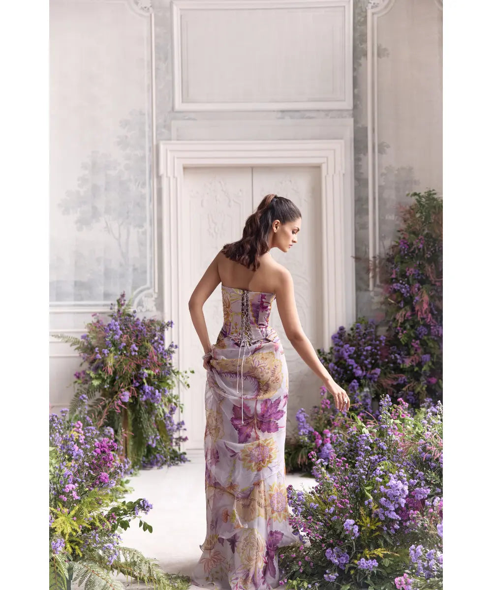 Corset Top Paired with Skirt - Salma