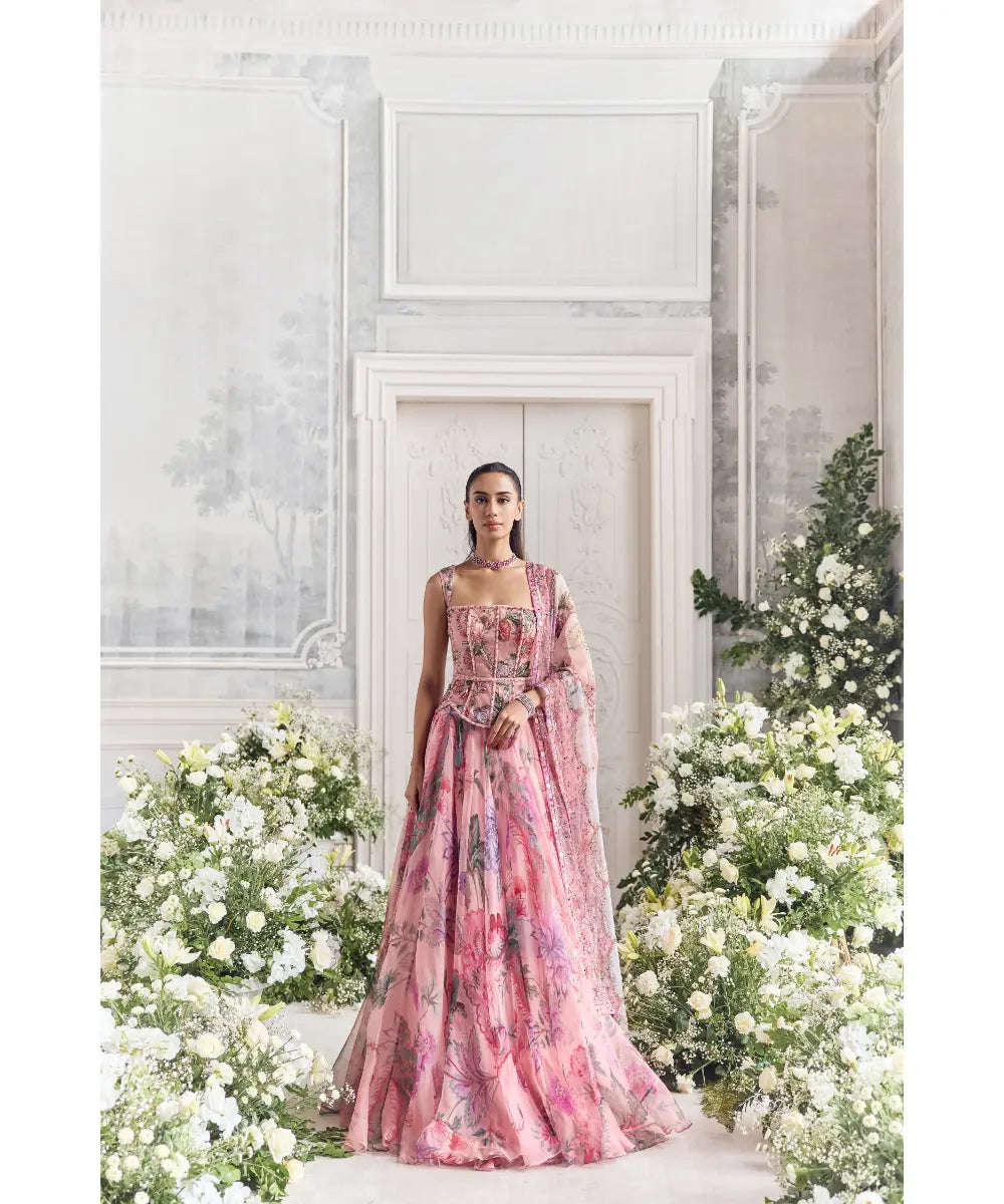 EMBROIDERED CORSET FEATURING DETACHABLE  STRAPS PAIREDE -ZAYNA