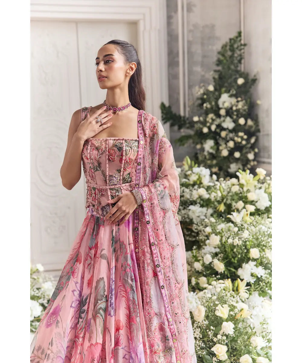 EMBROIDERED CORSET FEATURING DETACHABLE  STRAPS PAIREDE -ZAYNA