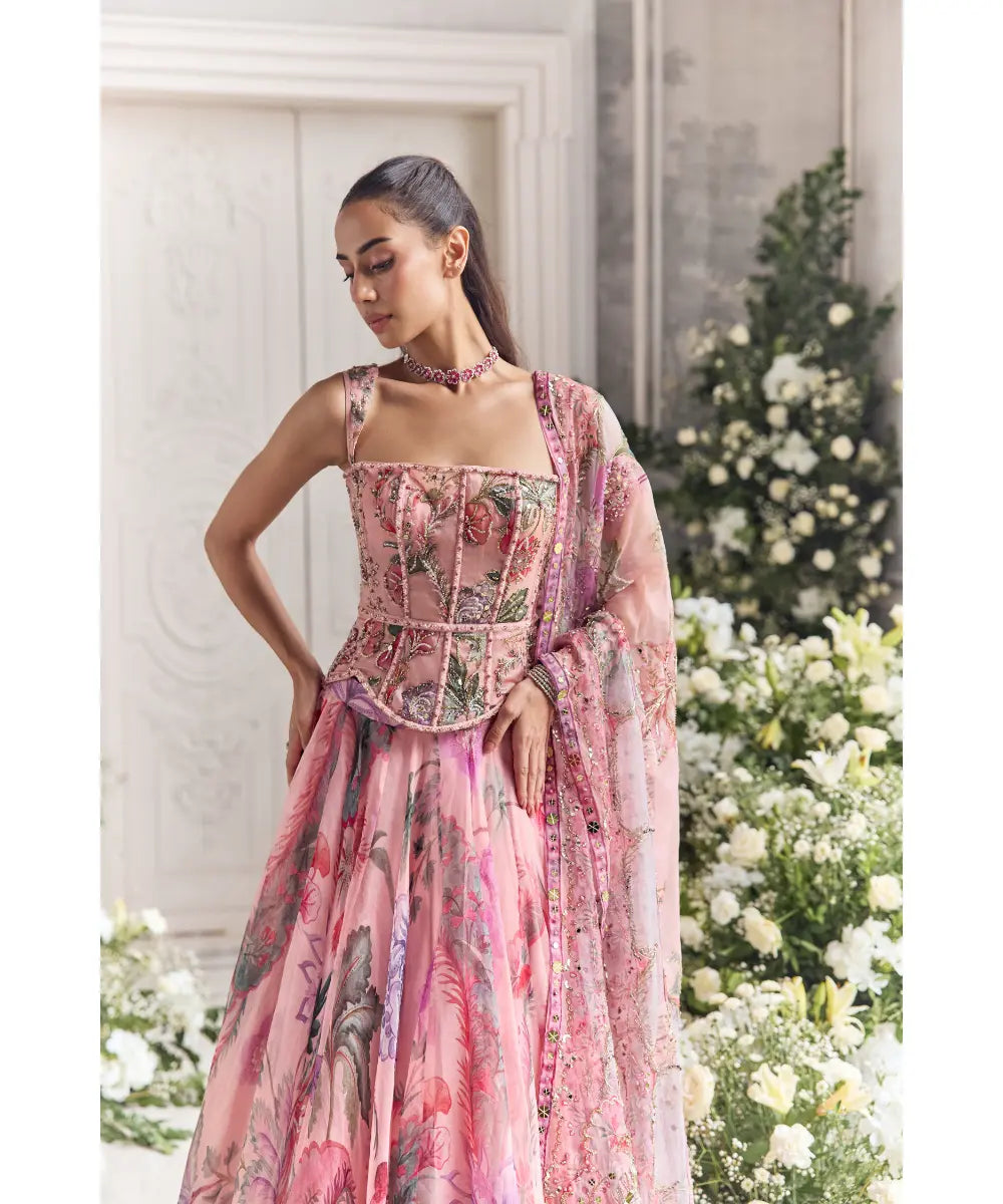 EMBROIDERED CORSET FEATURING DETACHABLE  STRAPS PAIREDE -ZAYNA