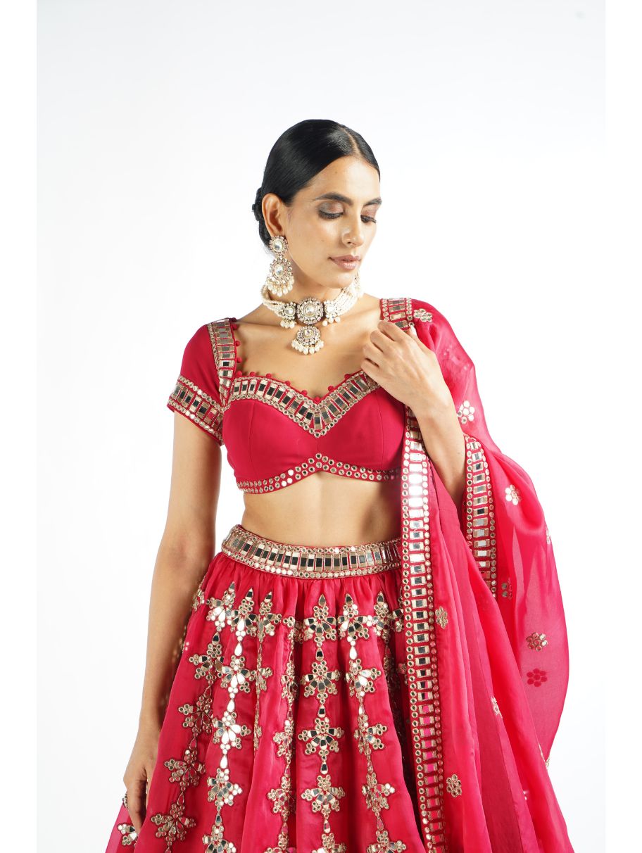 Reddish Maroon lehenga set – Kylee